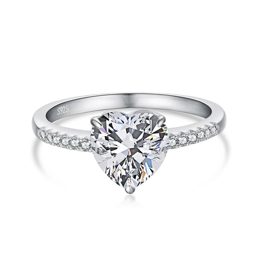 [Vivid Aurora]2.0 Carat Dazzling Lustrous Heart Cut Lover Ring