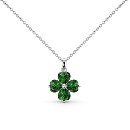 [Vivid Aurora]Heart-Shaped Four-Leaf Clover Bead Necklace