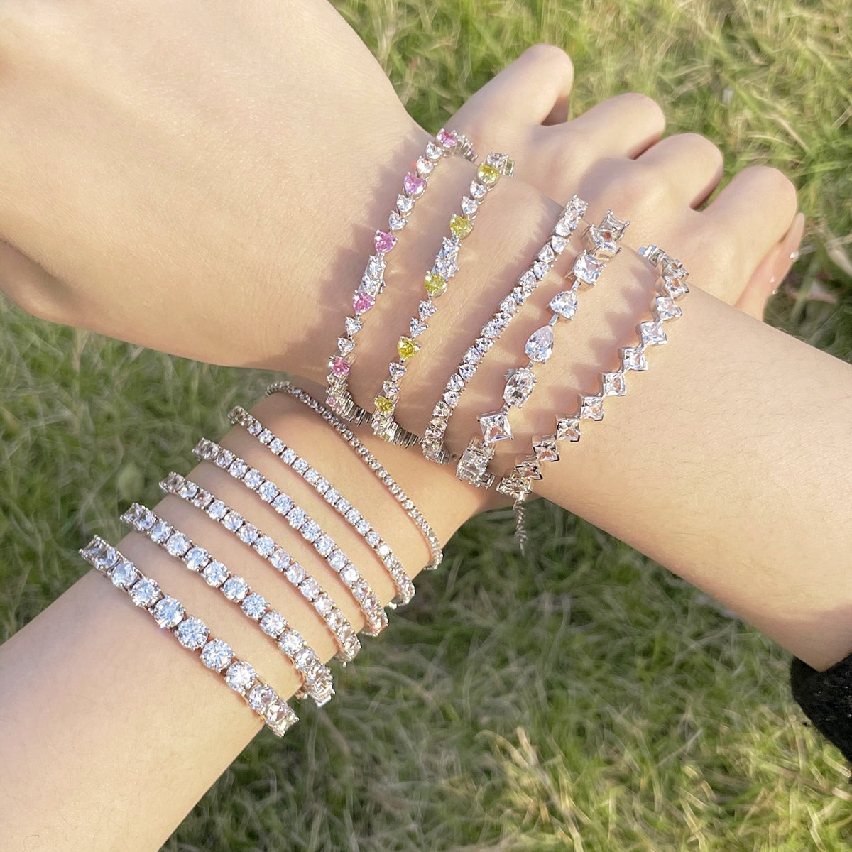 [Vivid Aurora]Luxurious Ornate Round Cut Tennis Bracelet