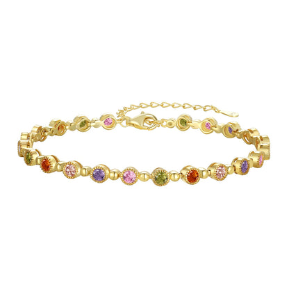 [Vivid Aurora]Sparkling Exquisite Round Cut Party Bracelet