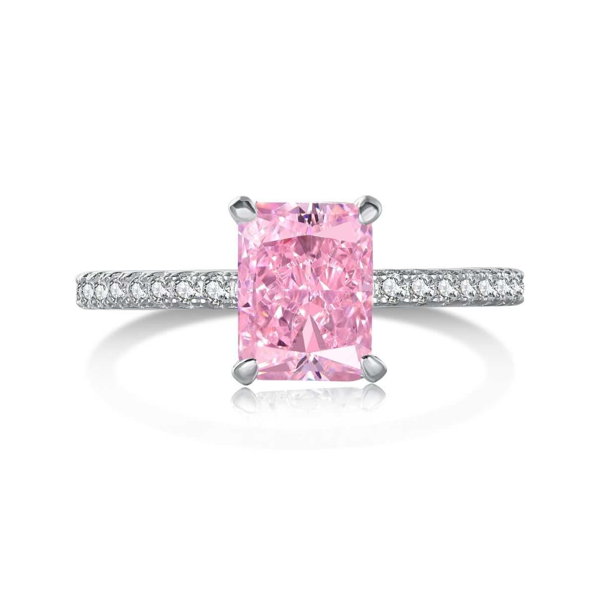 [Vivid Aurora]2.0 Carat Dazzling Sparkling Radiant Cut Party Ring