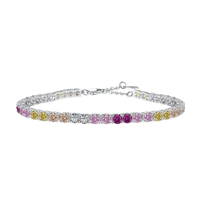 [Vivid Aurora]Radiant Colorful Round Cut Tennis Bracelet