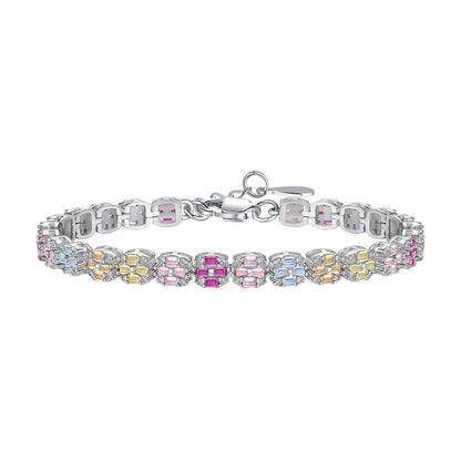 [Vivid Aurora]Delicate Colorful Emerald Cut Daily Bracelet