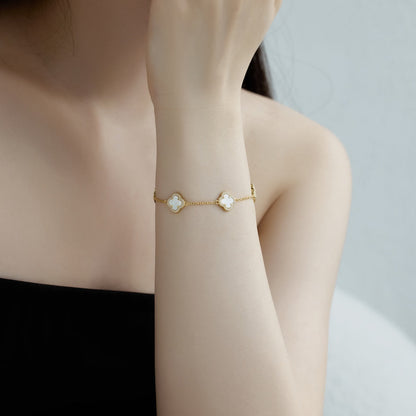 [Vivid Aurora]Four-Leaf Clover Exquisite Bracelet