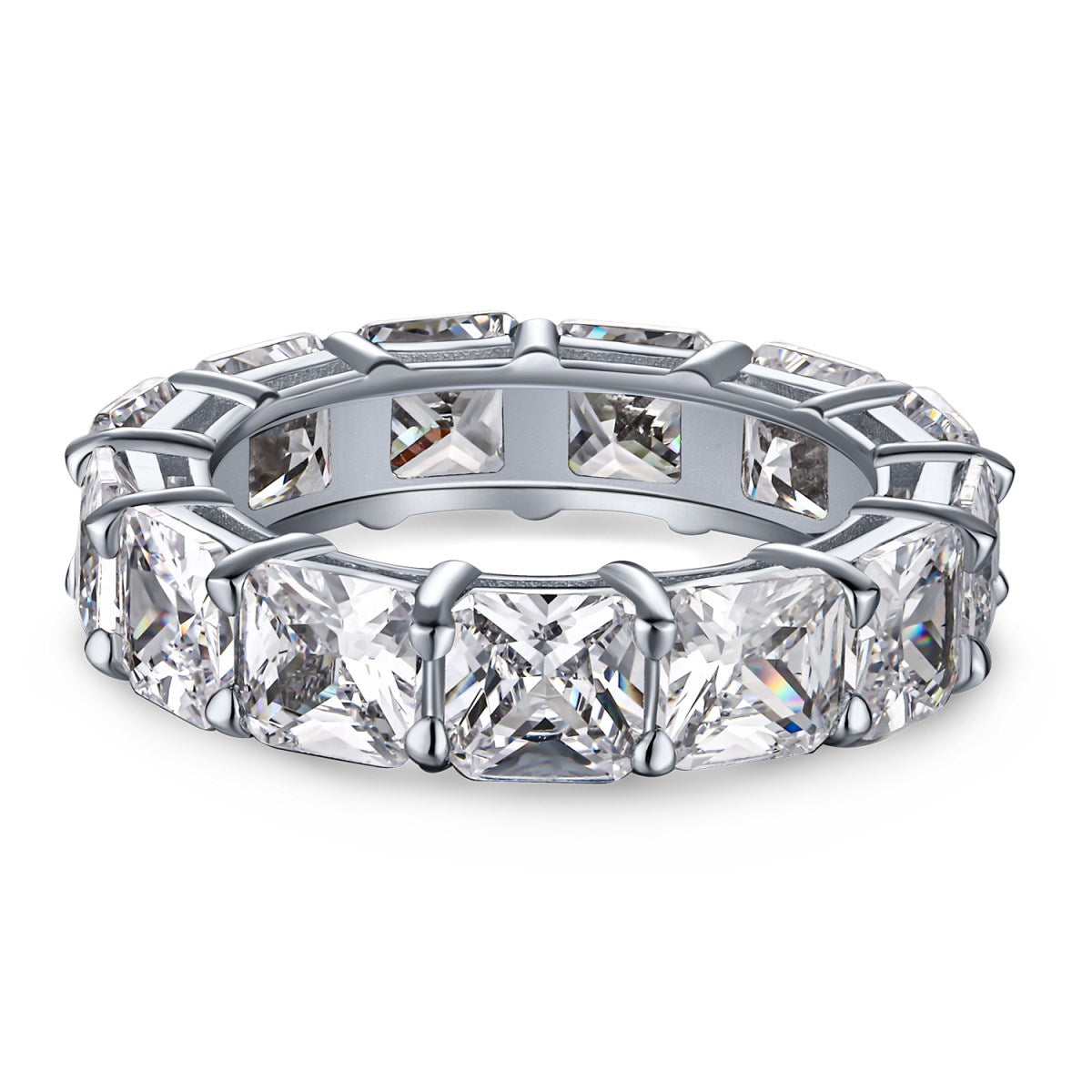 [Vivid Aurora]Elegant Princess Cut Tennis Ring